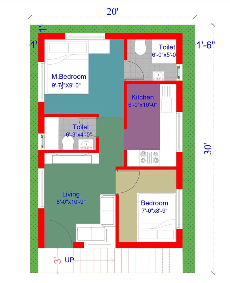 600 sq ft house plan 1