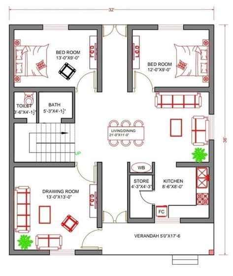 750 sq ft floor plan 5