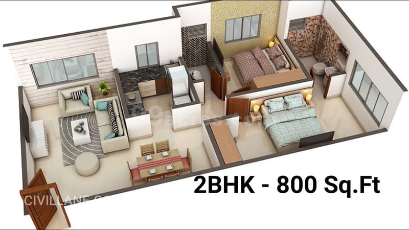 800 sq ft house design 2