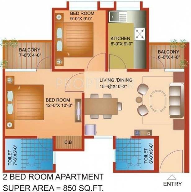 850 sq ft floor plan 2