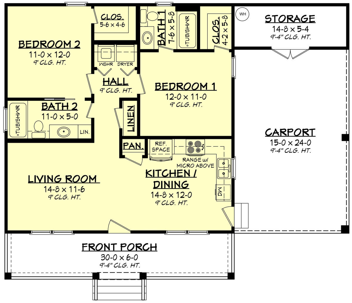 900 sq ft house plans 2 bedroom 4