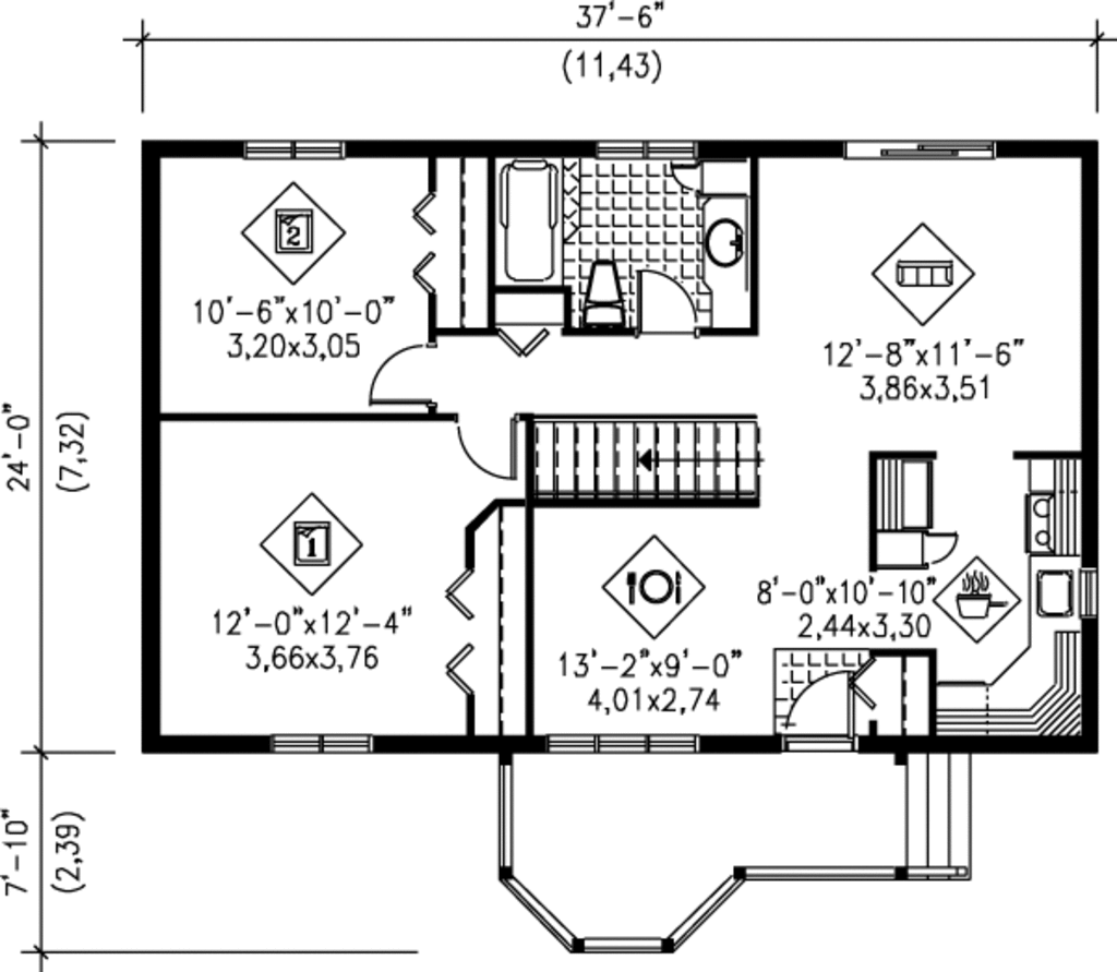 900 sq ft house plans 2 bedroom 5