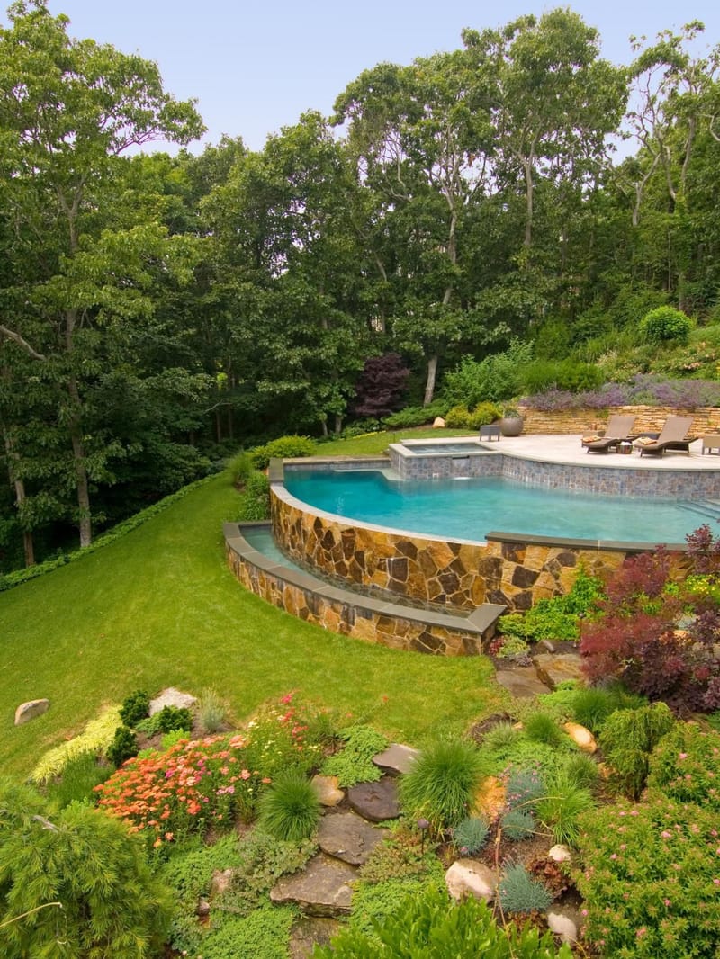 above ground pool in sloped yard 3