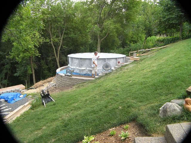 above ground pool in sloped yard 5