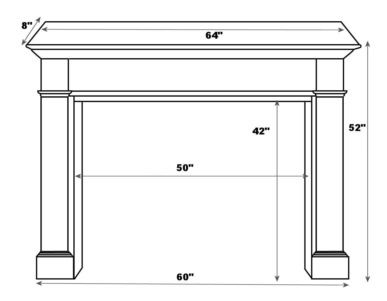 average height of a fireplace mantel 2