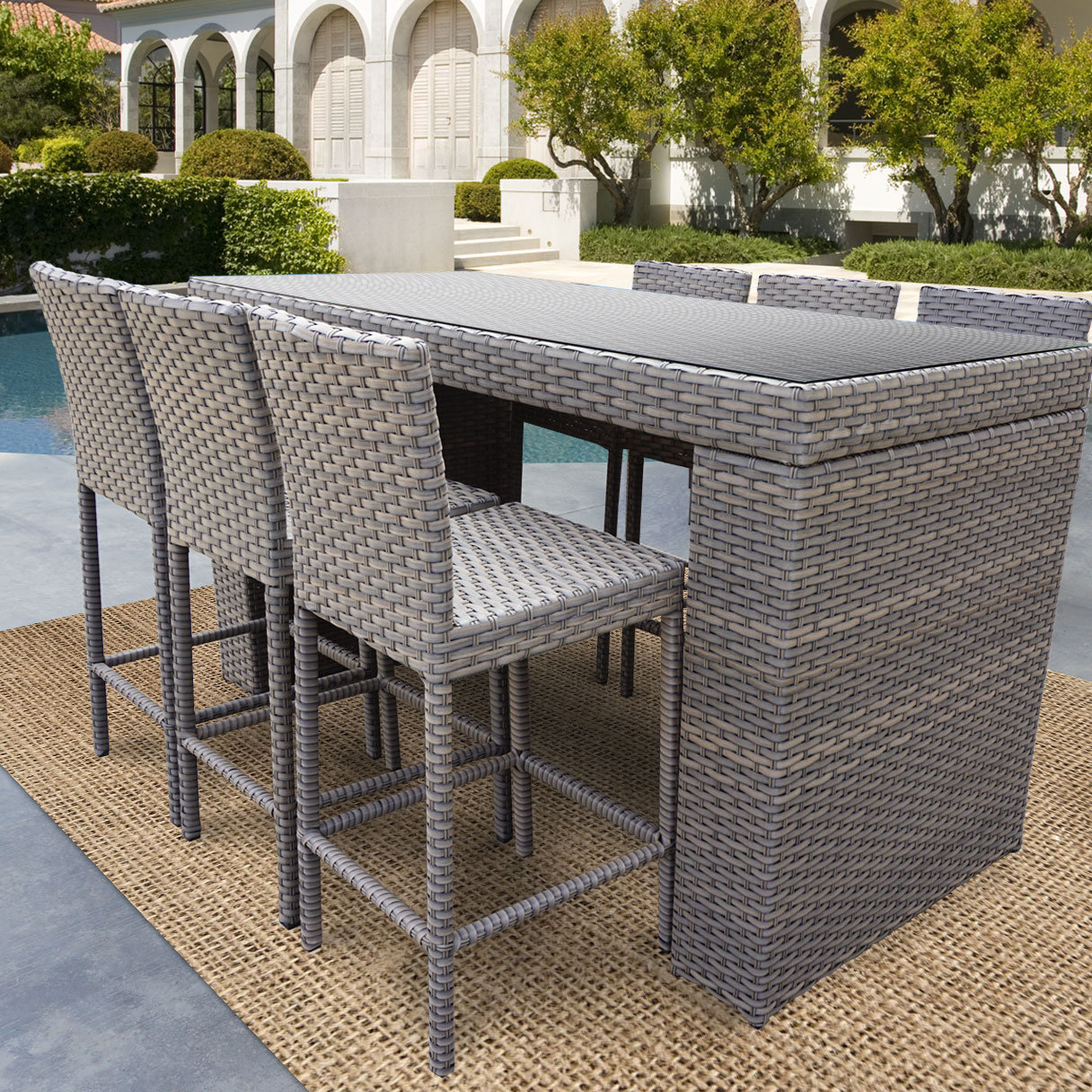 bar height outdoor table for 6 4