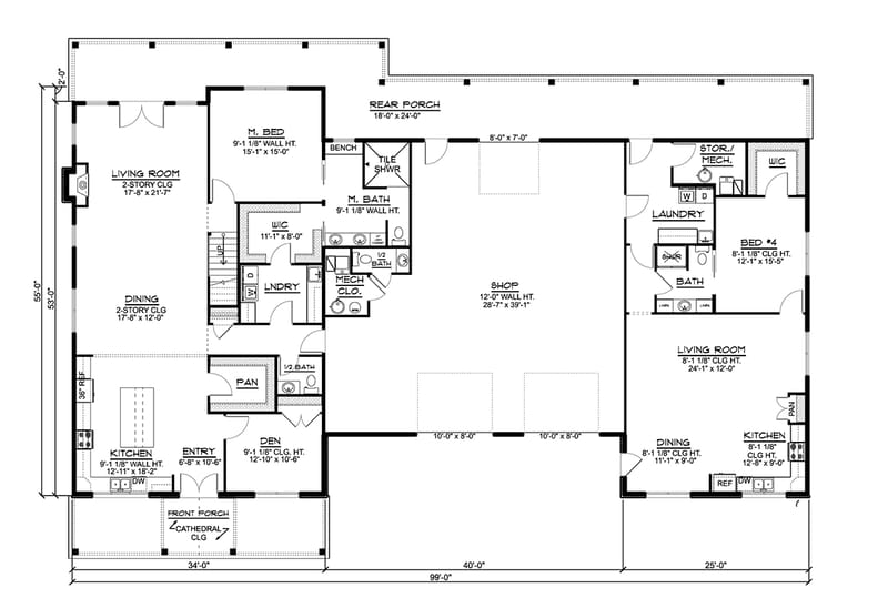 barndominium plans with inlaw suite 1