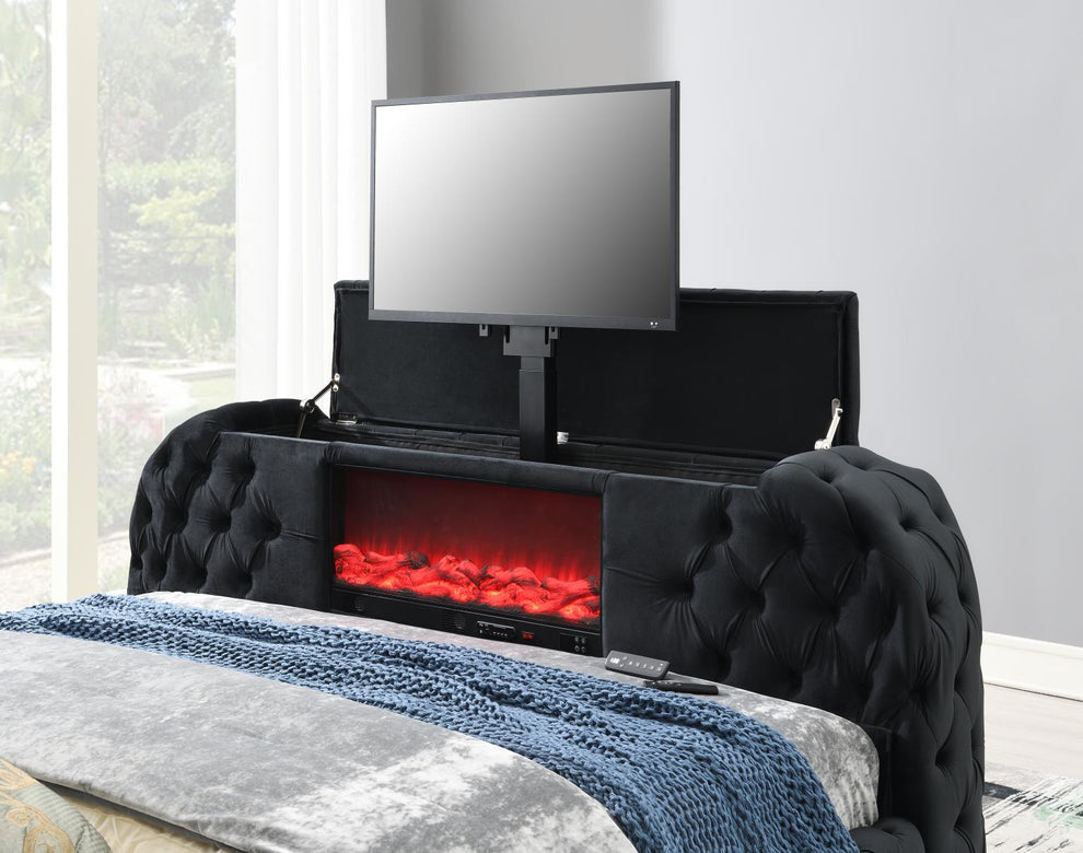 beds with tv and fireplace 3