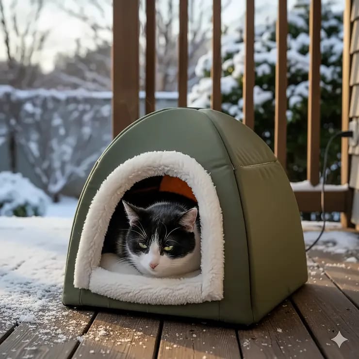 Beyond the Sunbeam How Heated Cat Beds Enhance Outdoor Cat Comfort 1