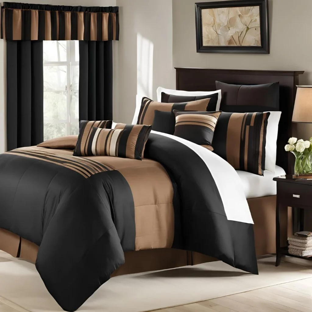 black and brown bed set 1