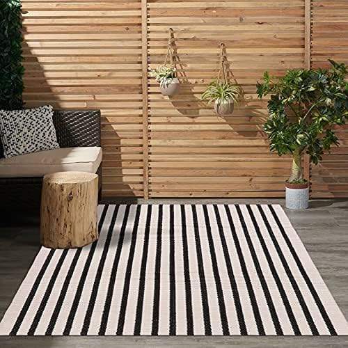 black and white striped outdoor carpet 5