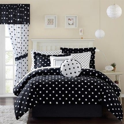 black white polka dot bedding 2