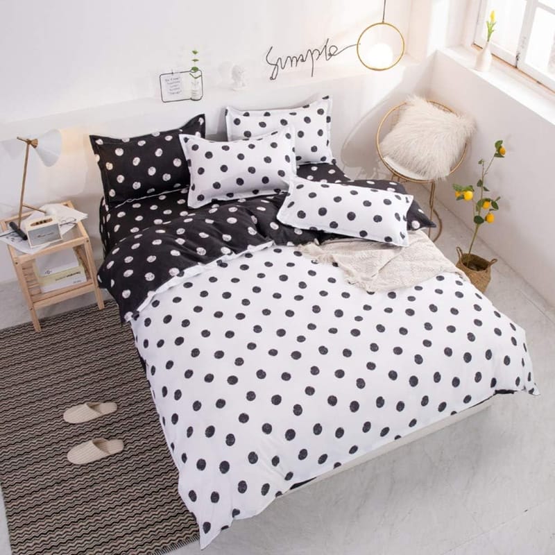 black white polka dot bedding 3
