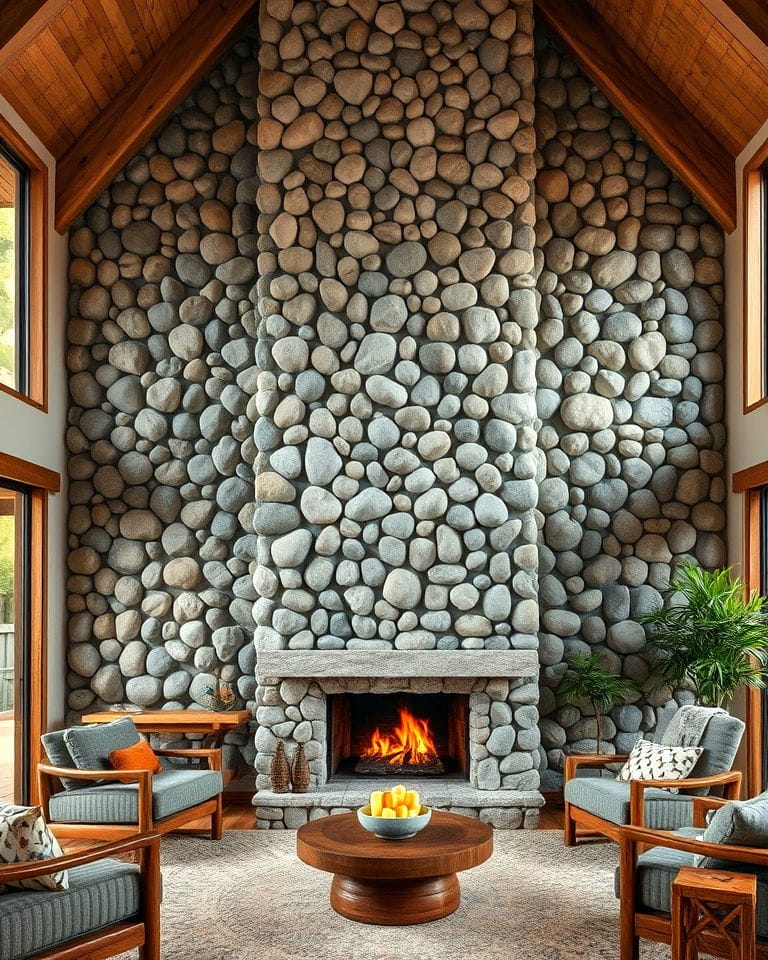 Bringing the Outside In with a Floor to Ceiling Stone Fireplace 3