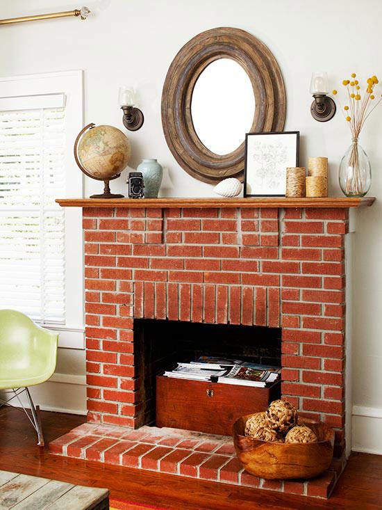 Bringing Warmth and Personality to Your Red Brick Fireplace Mantel 5