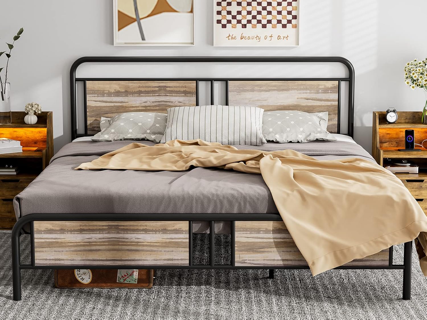 california king bed frame wood 2