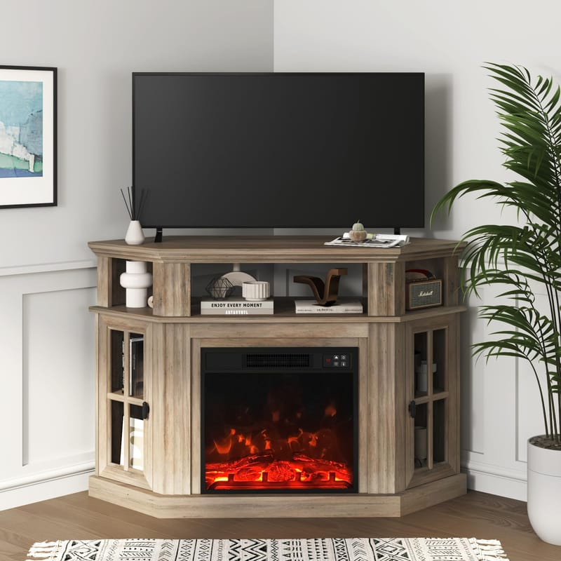 corner fireplace and tv stand 2
