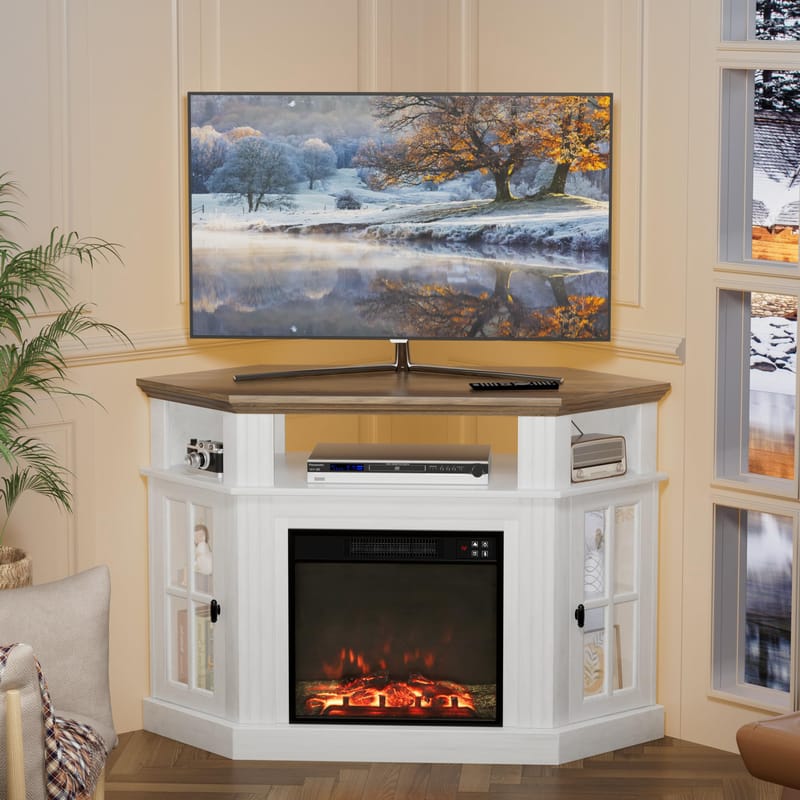 corner fireplace and tv stand 1