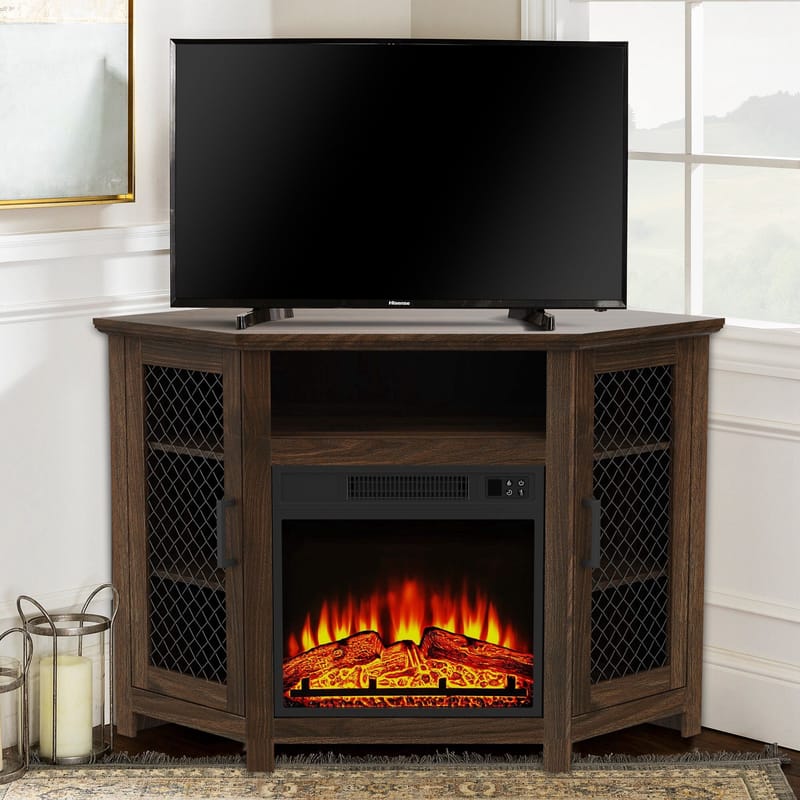 corner tv stands with fireplace 3