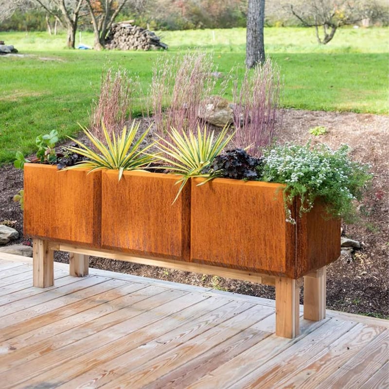 corten steel raised garden beds 5