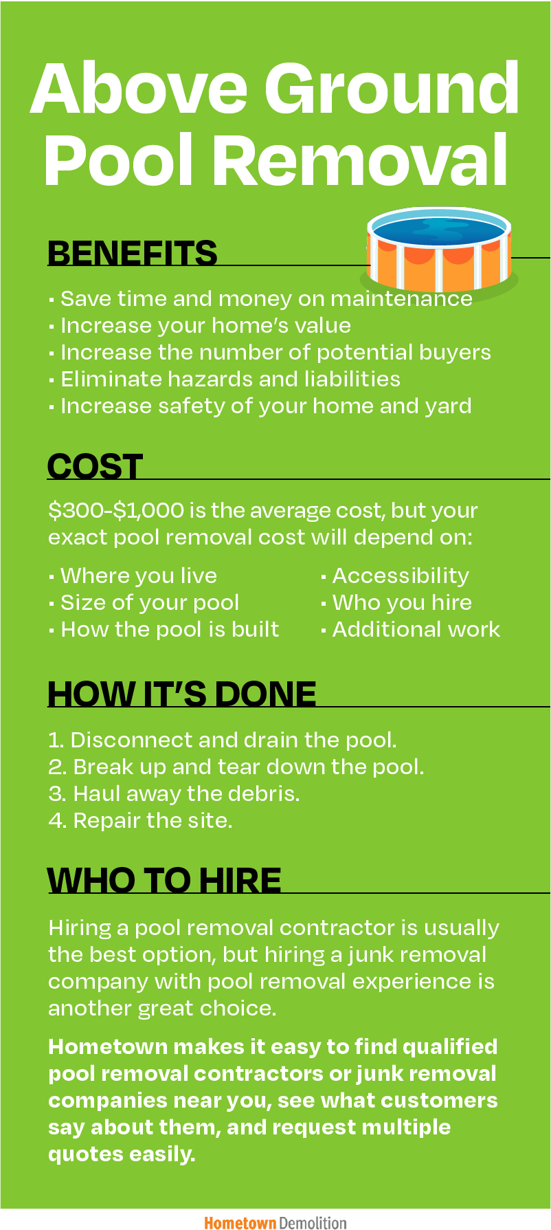 cost of removing a pool 3