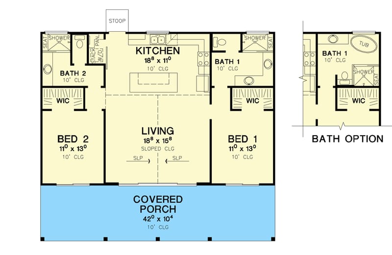 cottage floor plans 2 bedroom 2