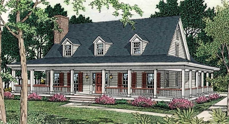 country house with a wrap around porch 2
