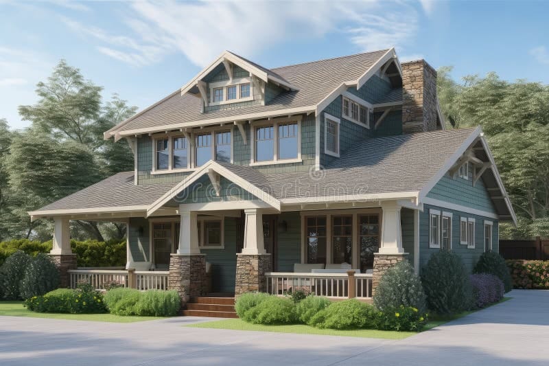 craftsman style house with wrap around porch 2