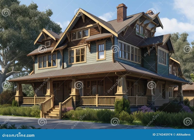 craftsman style house with wrap around porch 3