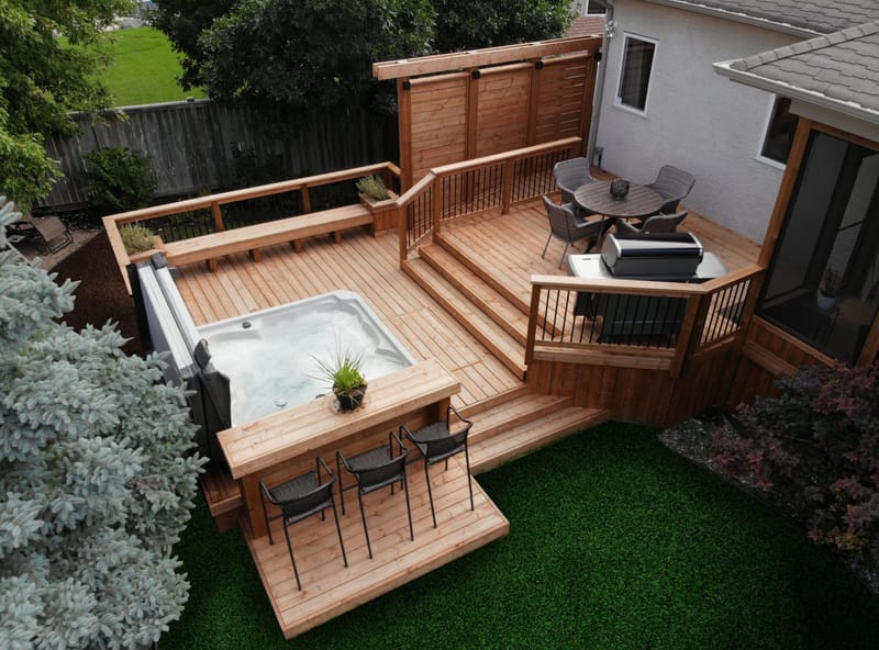deck design with hot tub 1