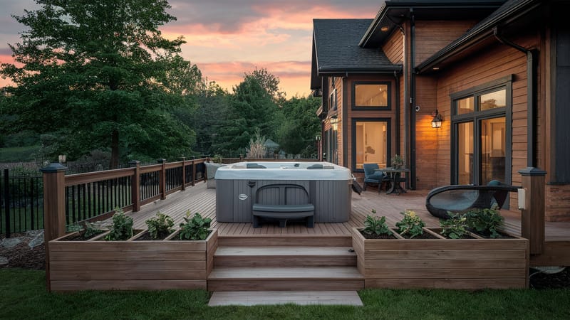 deck design with hot tub 2