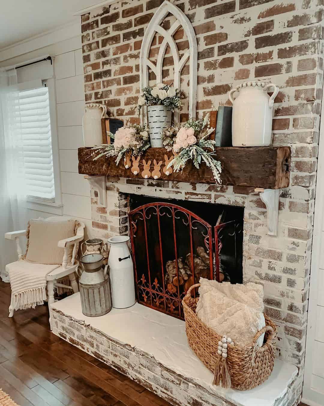 decorating ideas for brick fireplace mantel 5