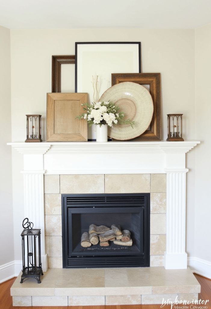 decorating ideas for corner fireplace mantel 2