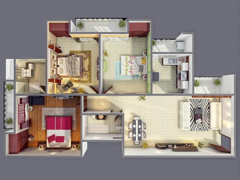 design of a 3 bedroom house 2