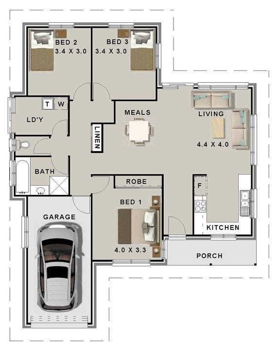 Designing Your Dream Home Navigating Three Bedroom Plans with a Garage 3