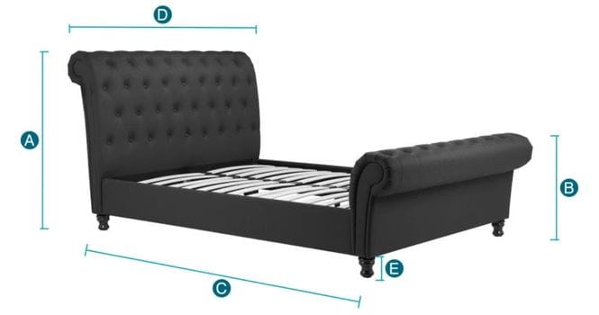 dimensions of a king size sleigh bed 1