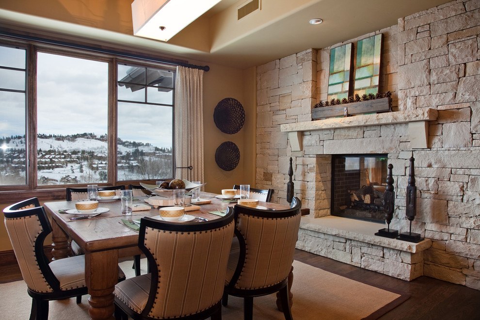 dining room with fireplace ideas 3