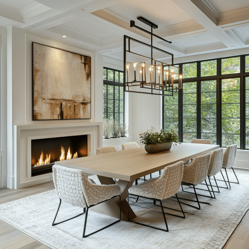 dining room with fireplace ideas 1