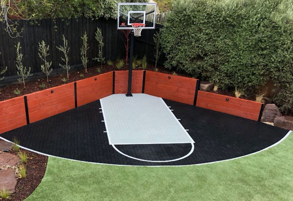 diy small backyard basketball court 4