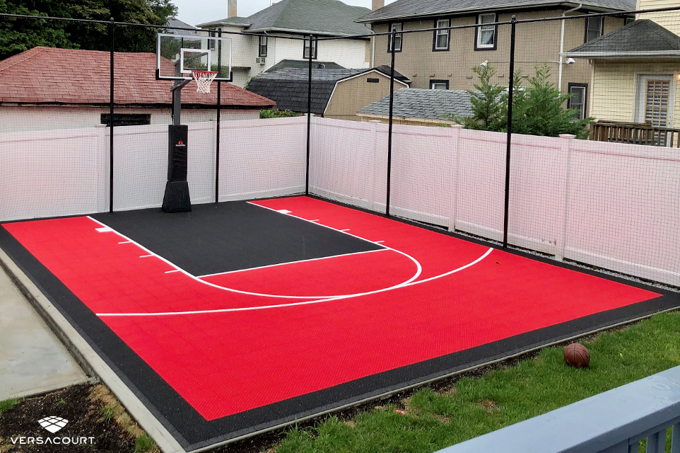 diy small backyard basketball court 5