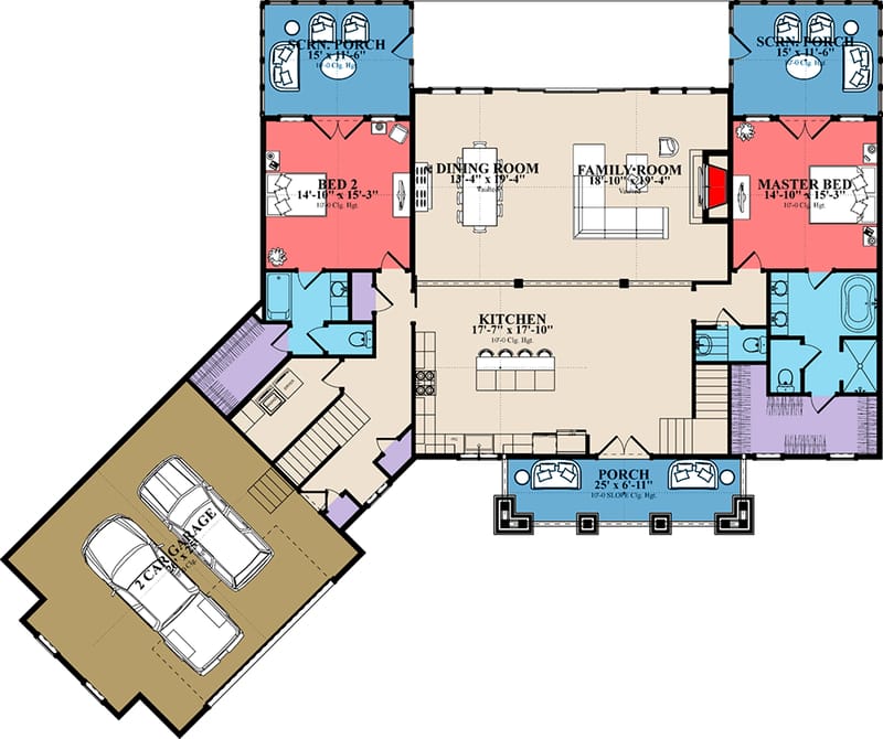 double master suite home plans 5