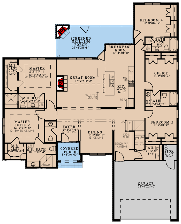 double master suite home plans 5