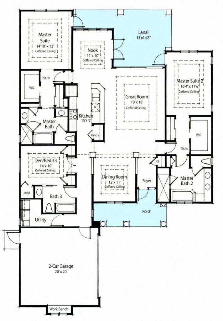 double master suite home plans 2