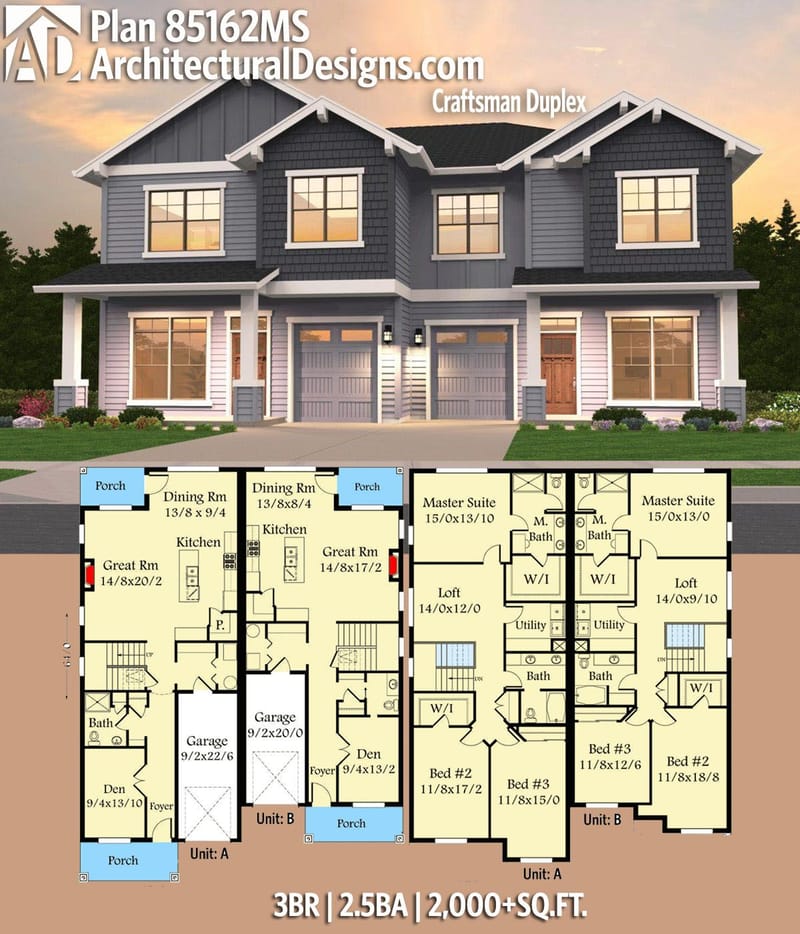 duplex floor plans with garage 2