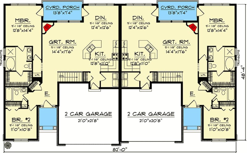 duplex floor plans with garage 1