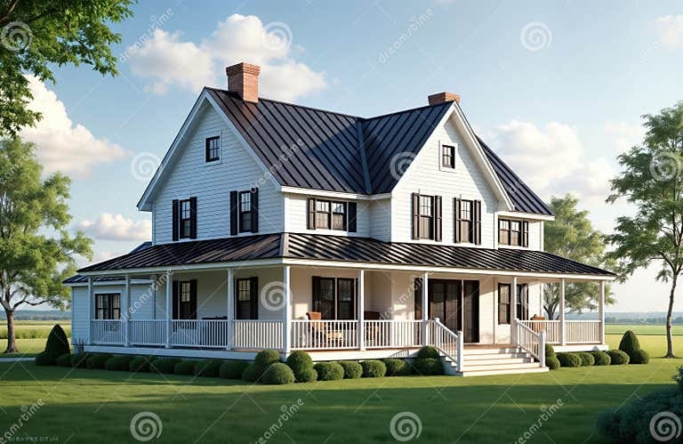 Embracing the Timeless Appeal of a Modular Farmhouse with a Wrap Around Por 5