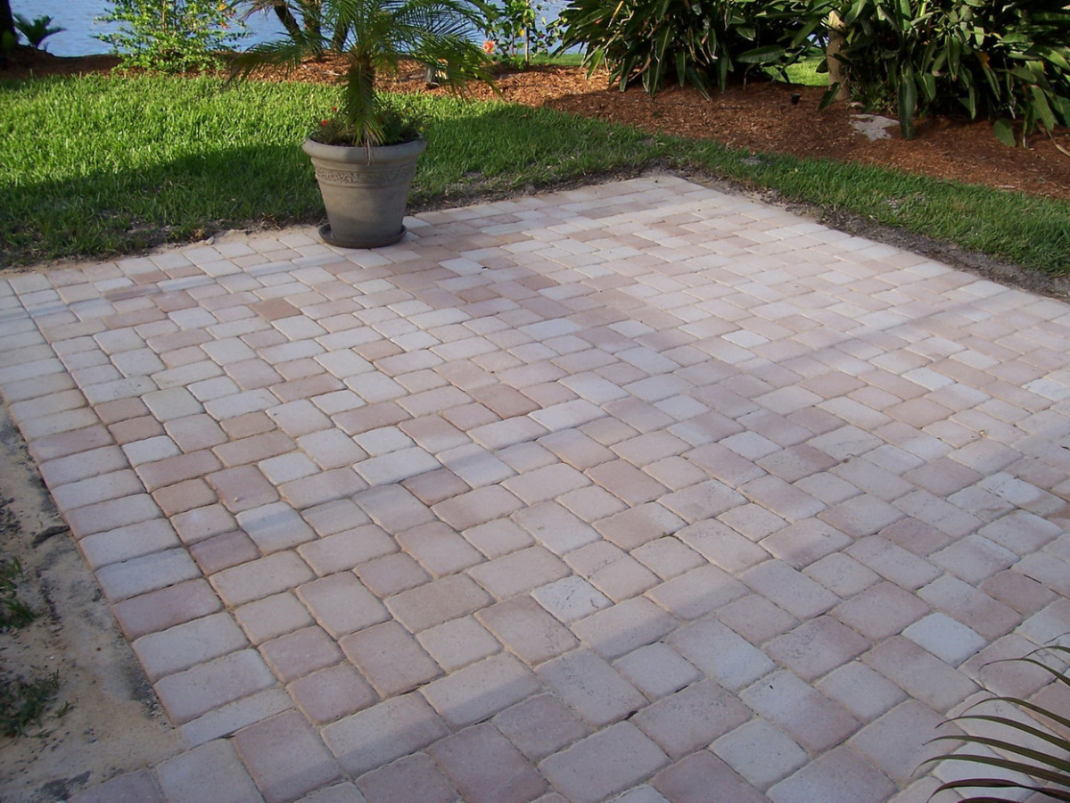 extend concrete patio with pavers 3