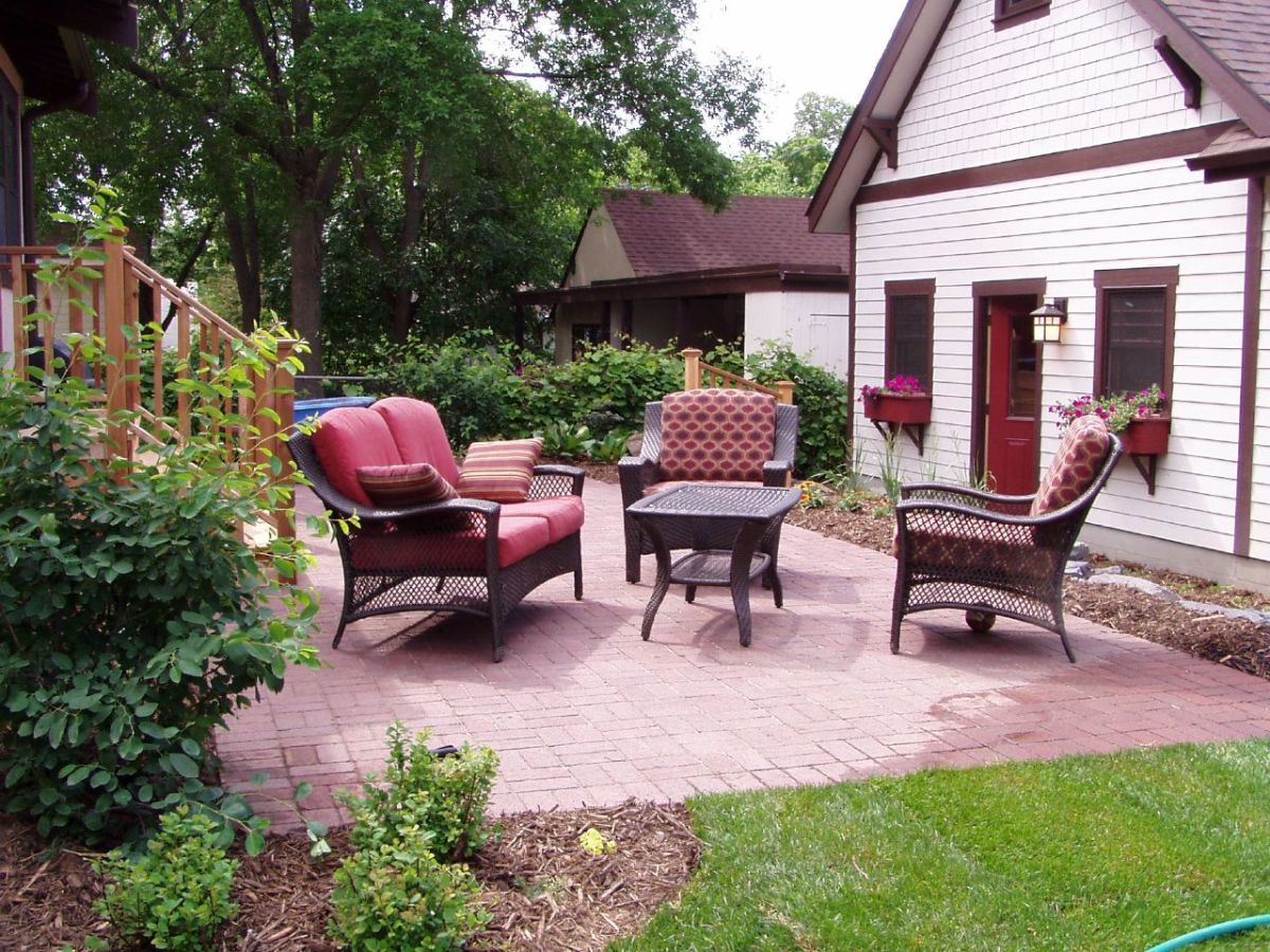 extend concrete patio with pavers 5