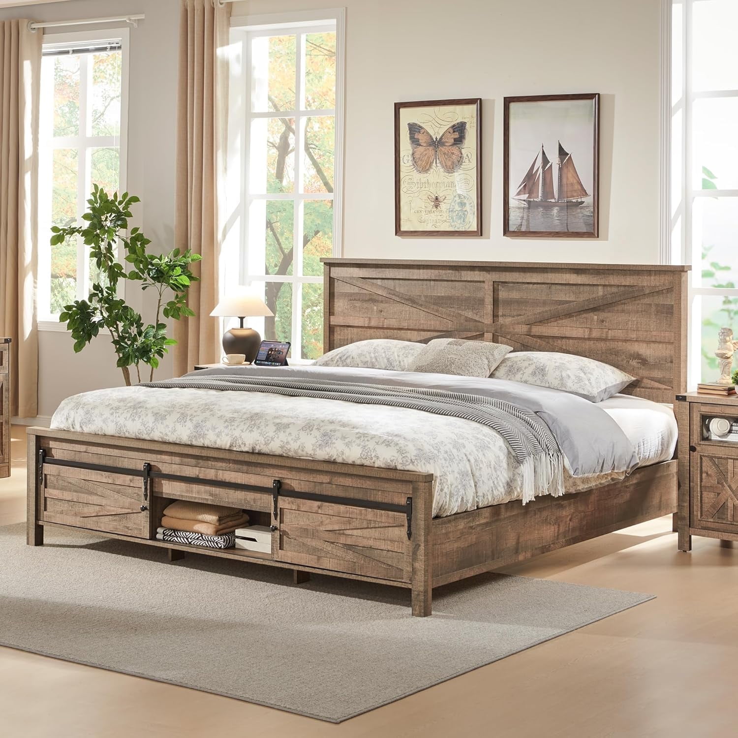 farmhouse king bed with storage 4
