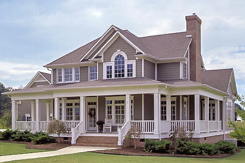 farmhouse with wrap around porch house plans 2